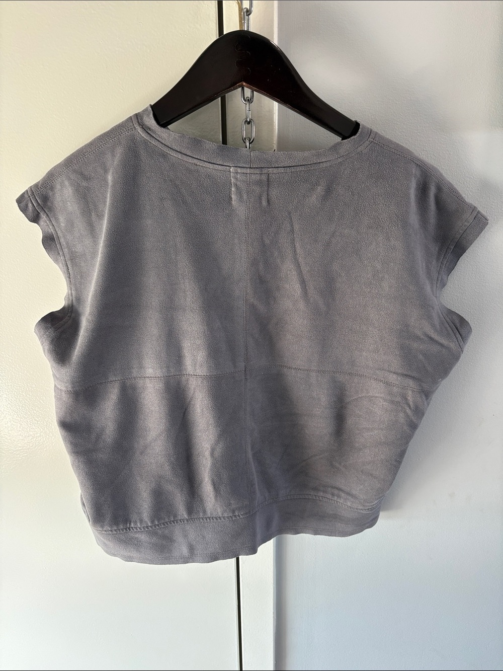 Vegan Suede Slate (gray/blue) top, S